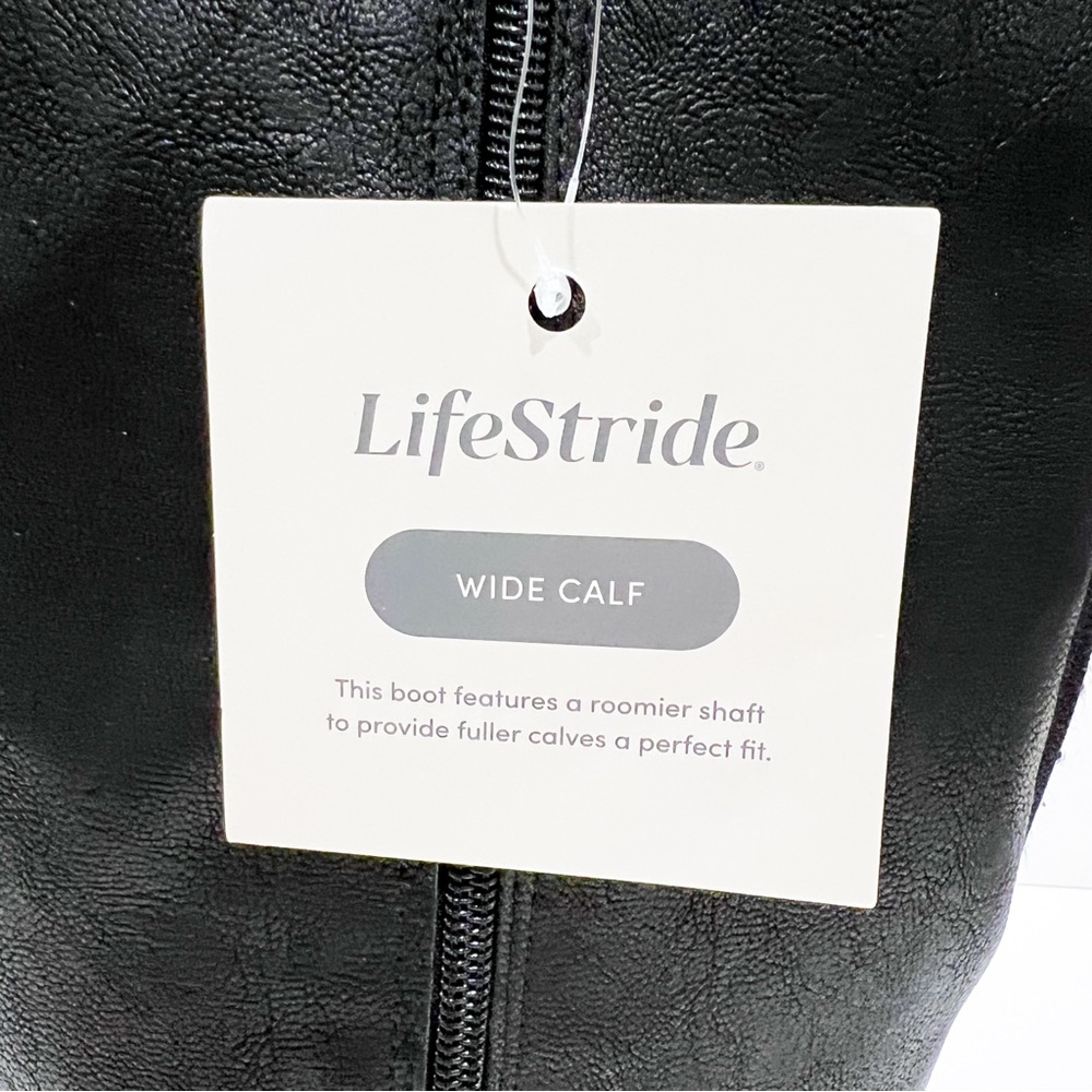 LifeStride Xtrovert Riding Boots Vegan Leather Wide Calf Black Size 8.5WIDE NEW - Picture 13 of 16